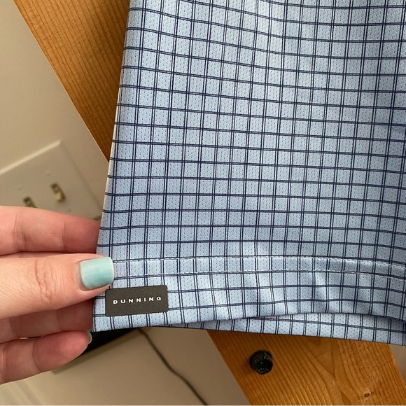 Dunning Golf Blue Windsurfer Windowpane Plaid Chadwick Ventilated Polo Shirt XL - Picture 7 of 14